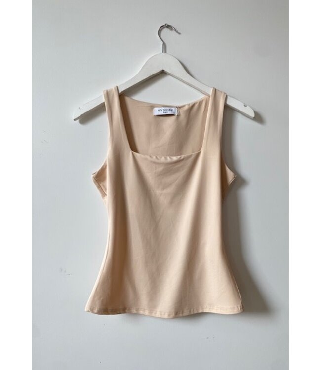 selectedbystijldepartment Tanktop basic Beige