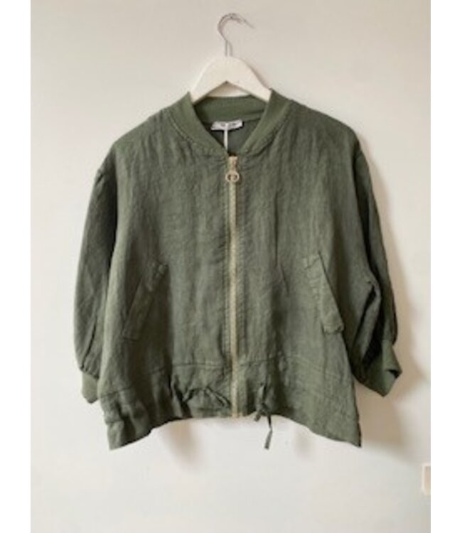 selectedbystijldepartment Jacket summer linnen, Dark green