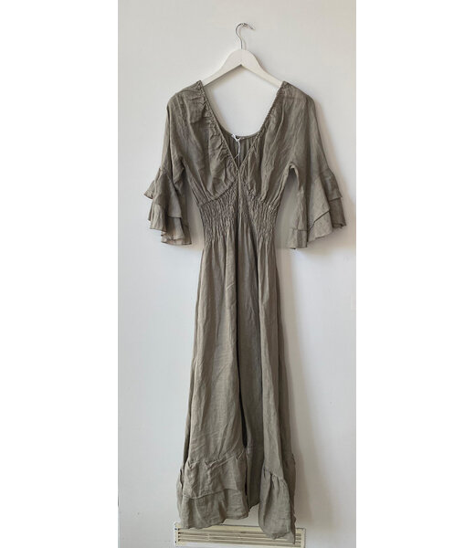 selectedbystijldepartment Dress linnen long sand