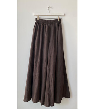 selectedbystijldepartment Pants linnen wide darkbrown