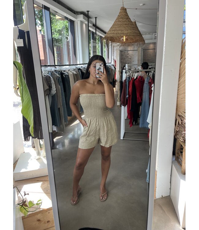 selectedbystijldepartment Jumpsuit linnen short, sand