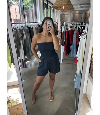selectedbystijldepartment Jumpsuit linnen short, dark blue