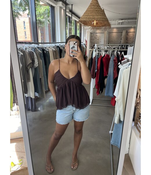 selectedbystijldepartment Top ruffle aubergine