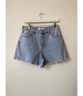 selectedbystijldepartment Short denim ruffle, Blue
