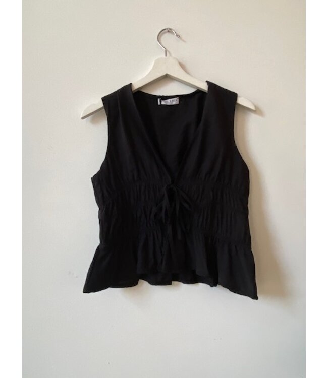 selectedbystijldepartment Top ruffle bow, Black