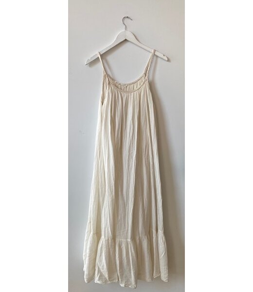 selectedbystijldepartment Dress wide maxi cotton, Beige