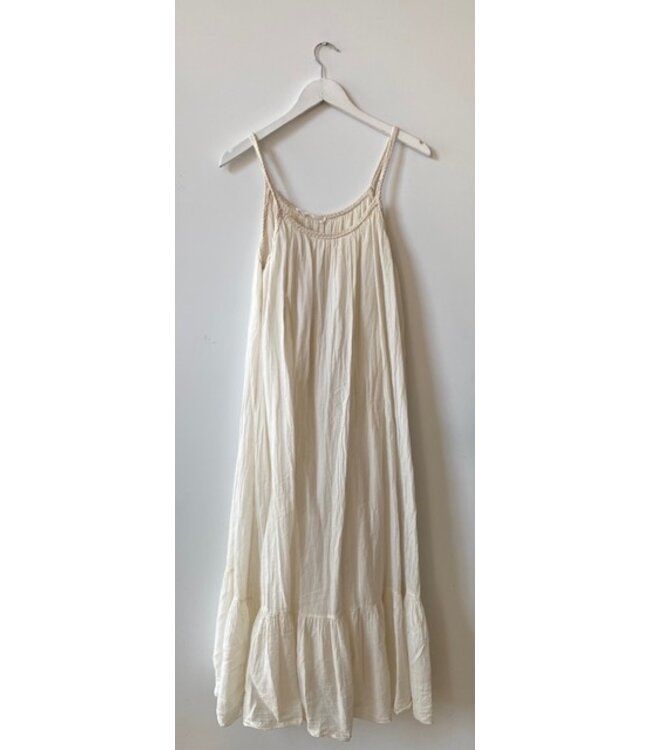 selectedbystijldepartment Dress wide maxi cotton, Beige
