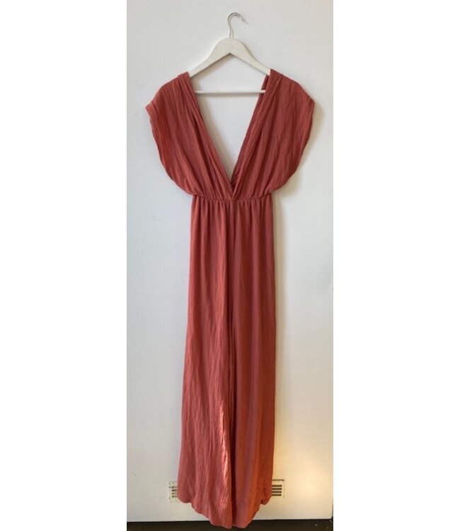 selectedbystijldepartment Jumpsuit crinkle viscose, Coral