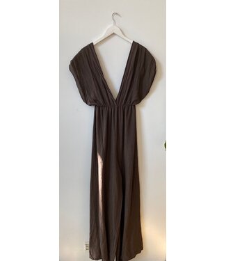 selectedbystijldepartment Jumpsuit crinkle viscose, Brown