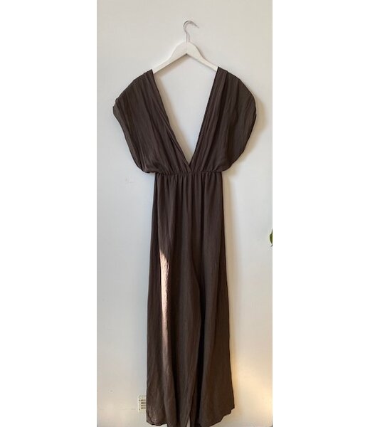 selectedbystijldepartment Jumpsuit crinkle viscose, Brown