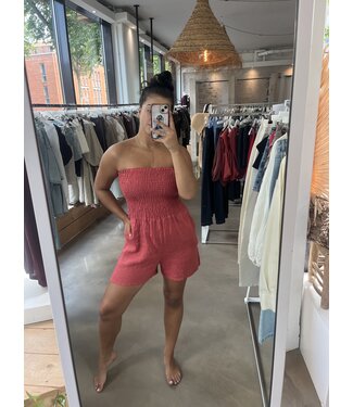 selectedbystijldepartment Jumpsuit linnen short, Coral
