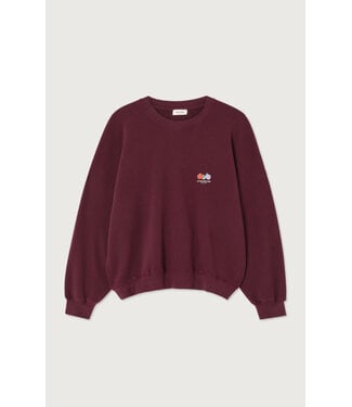 American Vintage Sweater Ample col rond, Lie de Vin