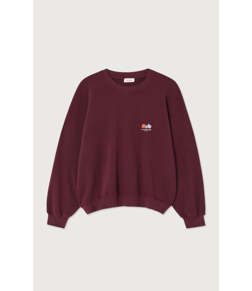 American Vintage Sweater Ample col rond, Lie de Vin