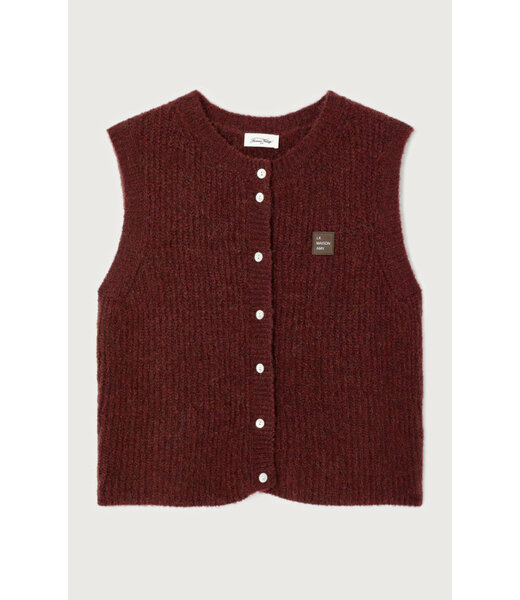 American Vintage Gilet Court col rond, Acerola