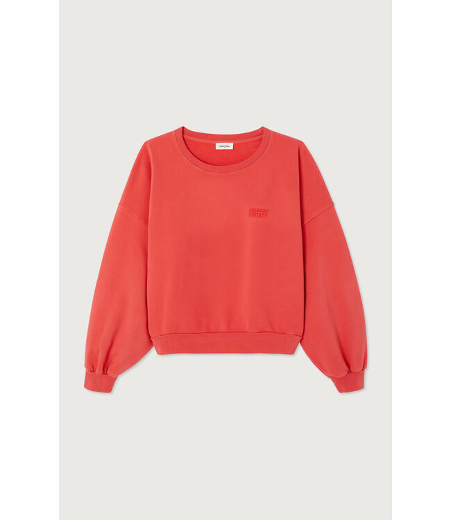 American Vintage Sweater col rond, Vermillon