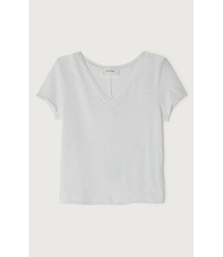 American Vintage T-shirt droit Col V, Blanc