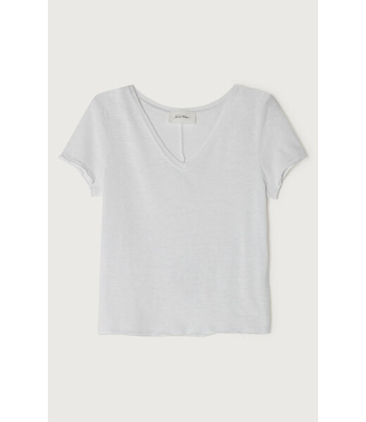 American Vintage T-shirt droit Col V, Blanc