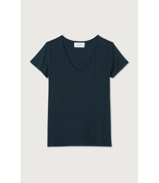 American Vintage T-shirt droit Col, Navy