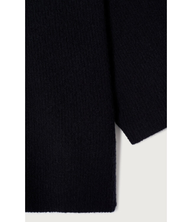 American Vintage Pull Ample manches 3/4 col, Noir