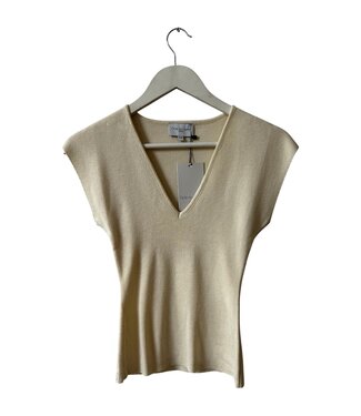 selectedbystijldepartment Top rib V neck, White