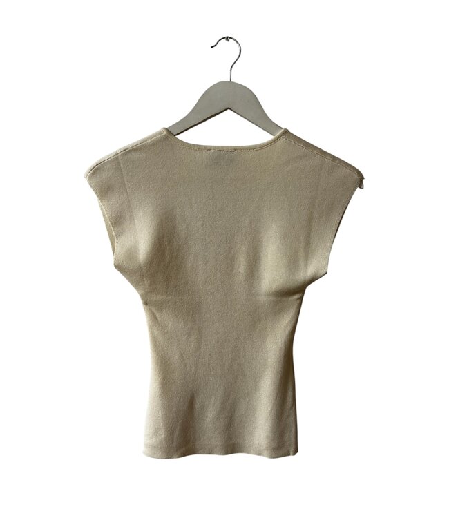 selectedbystijldepartment Top rib V neck, White