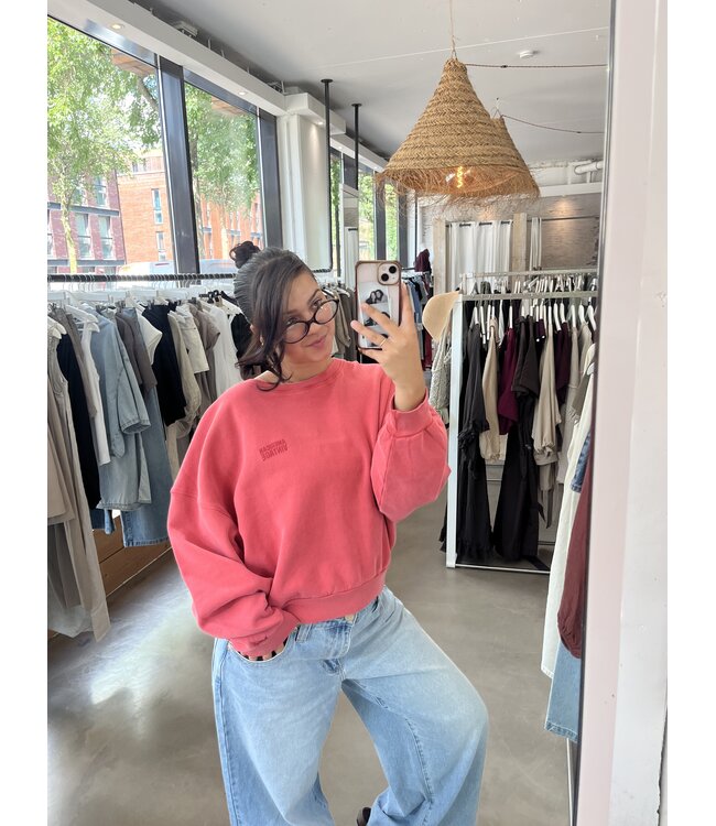 American Vintage Sweater col rond, Vermillon