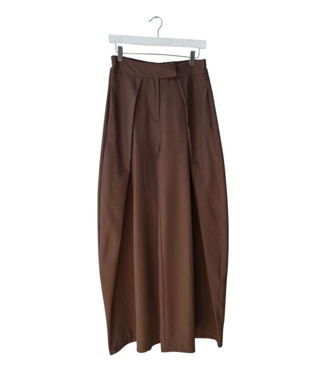 selectedbystijldepartment Trousers pantalon wide, Brown