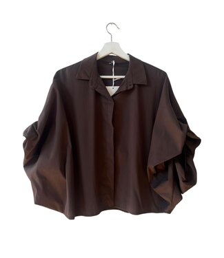 selectedbystijldepartment Blouse wide cotton, Brown