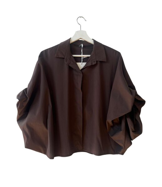 selectedbystijldepartment Blouse wide cotton, Brown