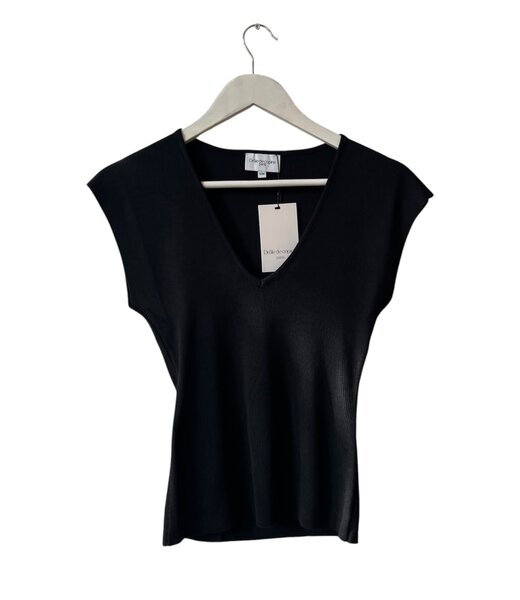 selectedbystijldepartment Top rib V neck, Black