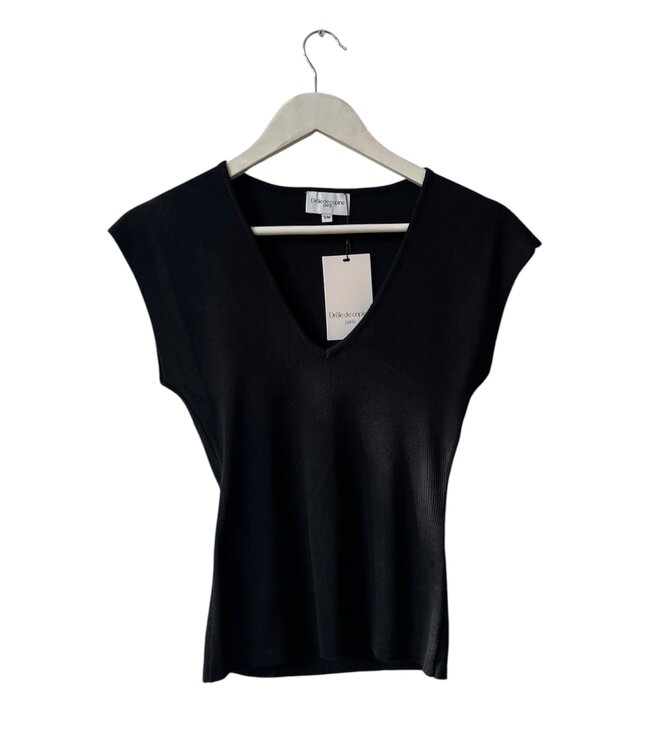 selectedbystijldepartment Top rib V neck, Black