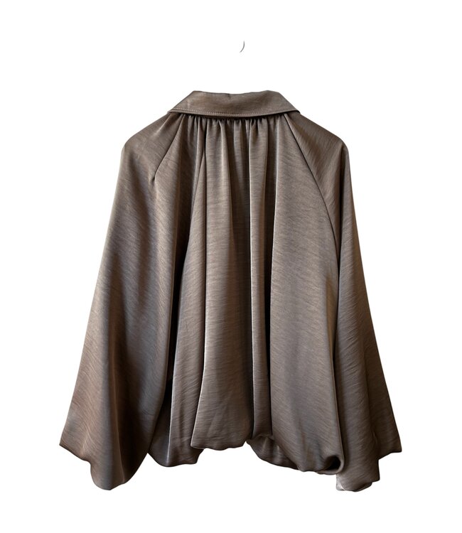 selectedbystijldepartment Jacket bomber satin, Glay