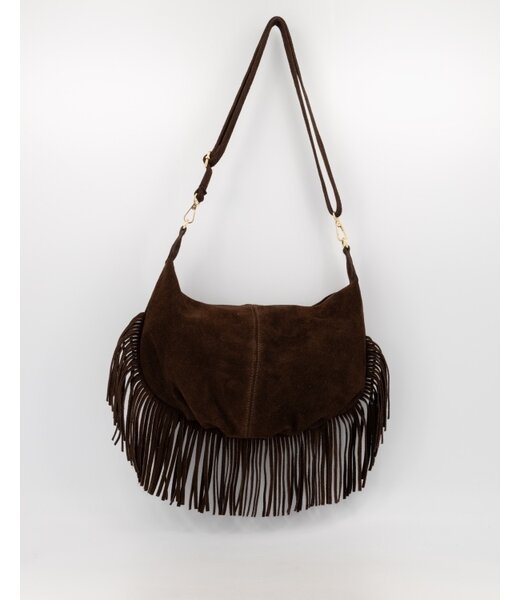 selectedbystijldepartment Bag Vormy Suede. Dark brown