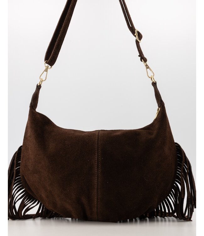 selectedbystijldepartment Bag Vormy Suede. Dark brown