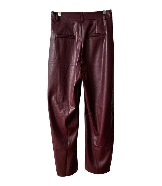 selectedbystijldepartment Pants leather wide, Bordeaux