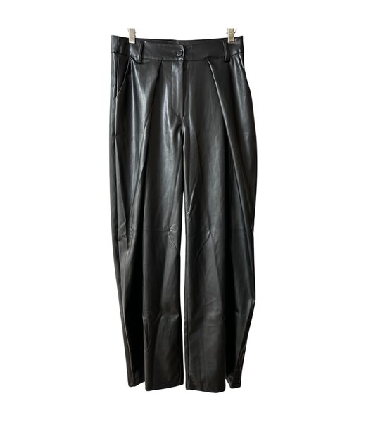 selectedbystijldepartment Pants leather wide, Black