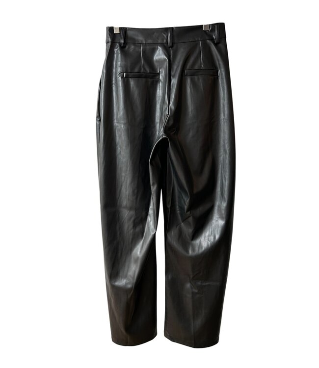 selectedbystijldepartment Pants leather wide, Black