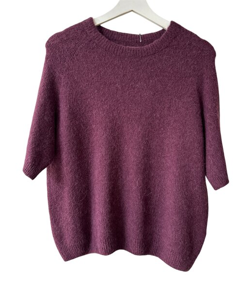 selectedbystijldepartment Sweater midi baby alpaca, Aubergine