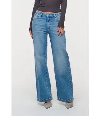 Abrand Jeans Mid Wide Maya, Blue Organic
