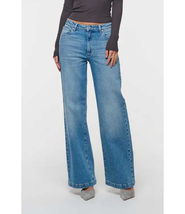 Abrand Jeans Mid Wide Maya, Blue Organic