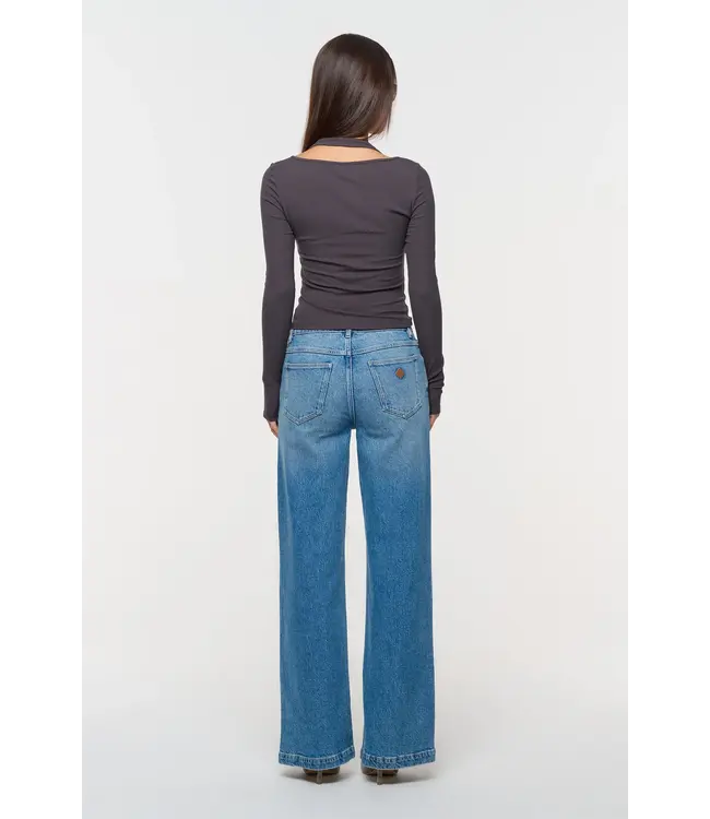 Abrand Jeans Mid Wide Maya, Blue Organic