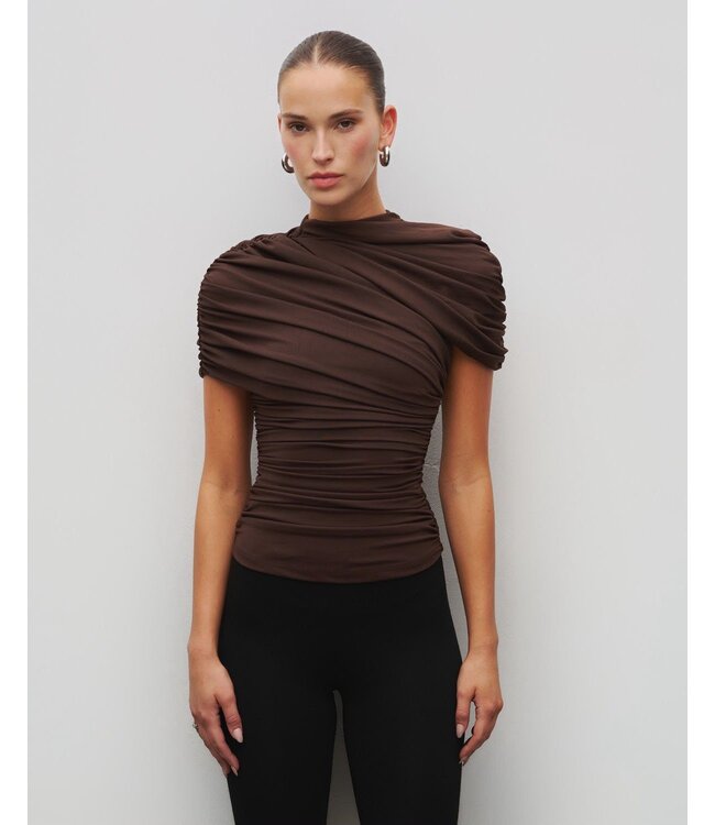selectedbystijldepartment Top smocked, Brown