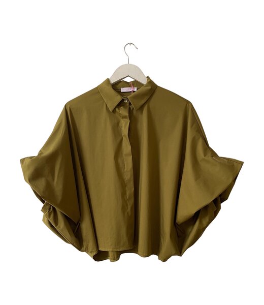 selectedbystijldepartment Blouse balloon sleeve, Olive Green