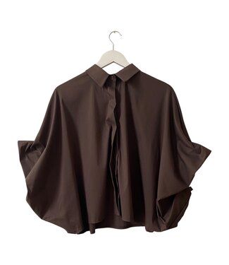 selectedbystijldepartment Blouse balloon sleeve, Brown