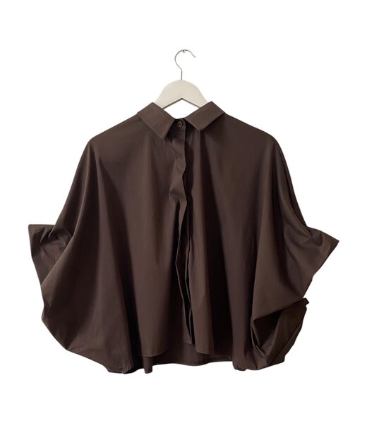 selectedbystijldepartment Blouse balloon sleeve, Brown