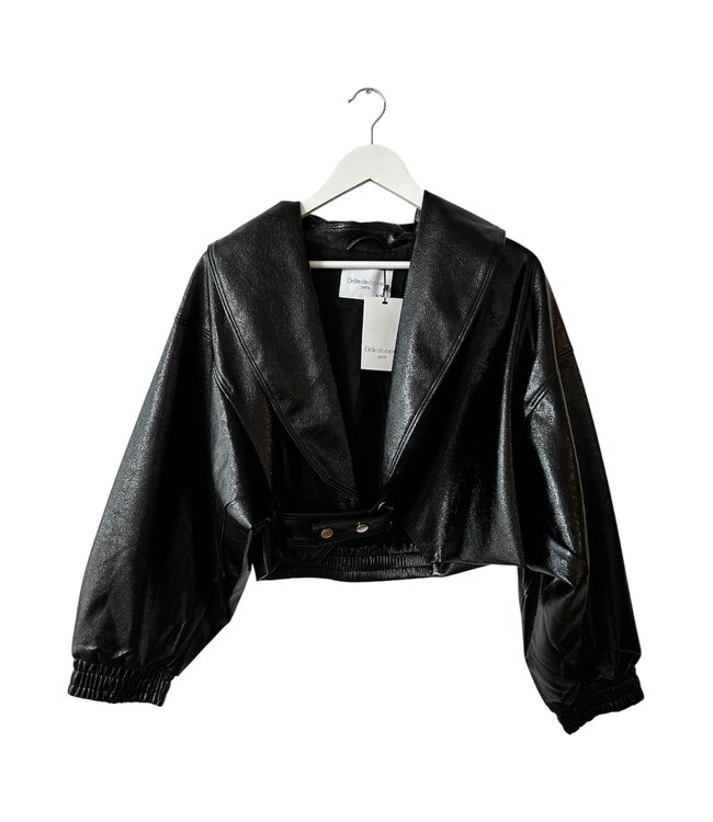 selectedbystijldepartment Jacet faux leather shine, Black