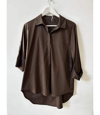 selectedbystijldepartment Blouse straight fit, Brown