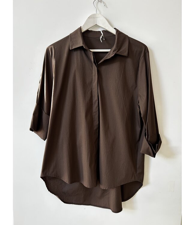 selectedbystijldepartment Blouse straight fit, Brown