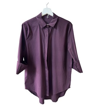selectedbystijldepartment Blouse straight fit, Aubergine