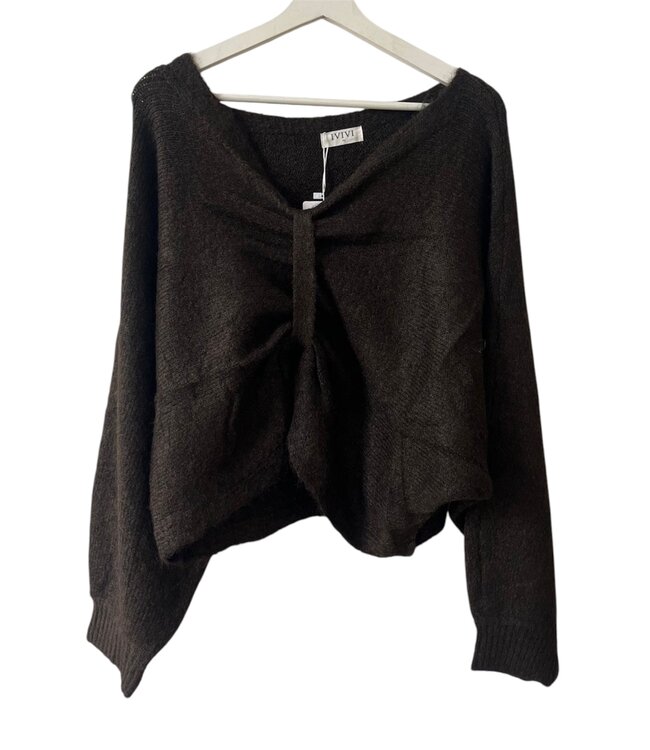 selectedbystijldepartment Sweater wool, Dark Brown